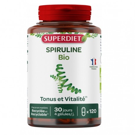 Superdiet Spirulina Organic 120 Capsules 3428881143208