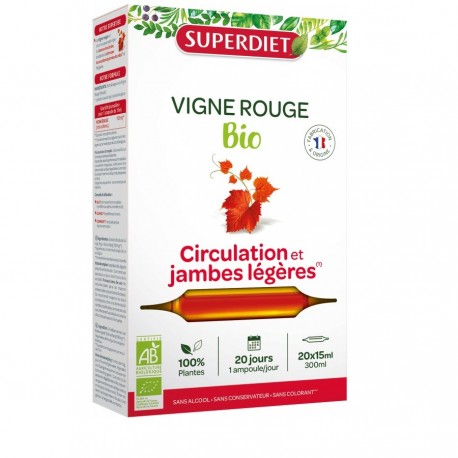 Superdiet Vigne Rouge Bio 20 Ampoules 3428881222002