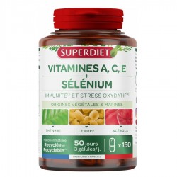 Superdiet Vitamines A,C,E Sélénium 150 Gélules 3428881125907