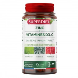 Superdiet Zinc + Vitamins D3, C 60 Capsules 3428881159506