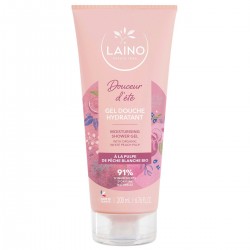 Laino Gel Douche Hydratant Douceur d'Été à la Pulpe de Pêche Blanche Bio 200 ml