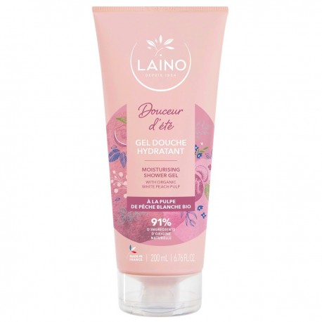 Laino Gel Douche Hydratant Douceur d'Été à la Pulpe de Pêche Blanche Bio 200 ml 3518646026744