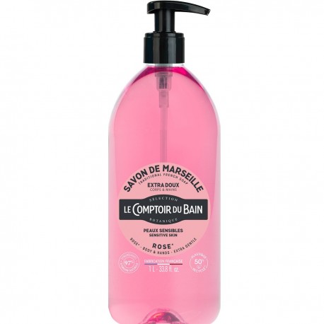 Le Comptoir du Bain Savon de Marseille Rose 1 L 3616828844459