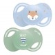 Luc et Léa Collection Duo Extra-Thin Anatomical Soothers 0-6 Months - Fox and Little Heart 3518646352621