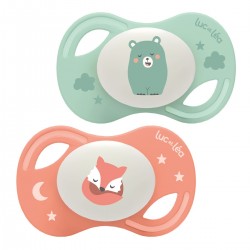 Luc et Léa Collection Duo Extra-Fine Anatomical Night Soothers +18 Months - Fox and Bear 3518646352591