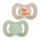 Luc et Léa Nature Duo Extra-Thin Anatomical Soothers +18 Months - Fox and Green 3518646352355