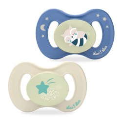 Luc et Léa Nature Duo Extra-Thin Anatomical Night Soothers +18 Months - Raccoon 3518646352386