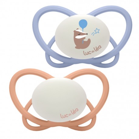 Luc et Léa Physio Duo Physiological Night Soothers 6-18 Months - Badger 3518646354496