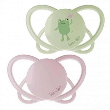 Luc et Léa Physio Duo Sucettes Physiologiques +18 mois Grenouille 3518646354465