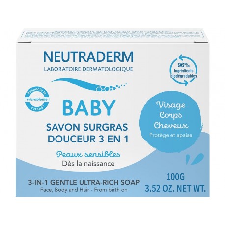 Neutraderm Baby Savon Surgras Douceur 3en1 100 g 3273816860589