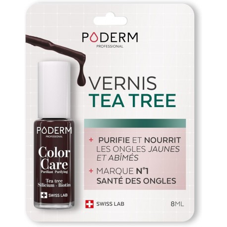 Poderm Color Care Vernis à Ongles Tea Tree 8 ml Rouge Noir 437 7640178210493