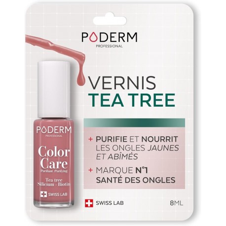 Poderm Color Care Vernis à Ongles Tea Tree 8 ml Bois de Rose 933 