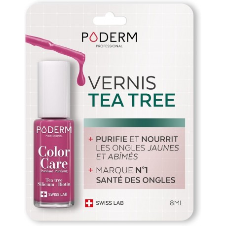 Poderm Color Care Tea Tree Nail Polish 8 ml Raspberry 599 7640178211735