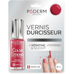 Poderm Color Strong Hardener Nail Polish 8 ml Red Pink 797 7640178213296