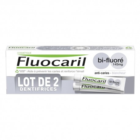 Fluocaril Dentifrice Blancheur Bi-Fluoré 145mg 2 x 75 ml 8710604763189