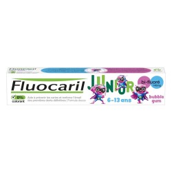Fluocaril Junior Bi-Fluoride Gel Toothpaste Bubble Gum 145mg 6–13 Years 75 ml