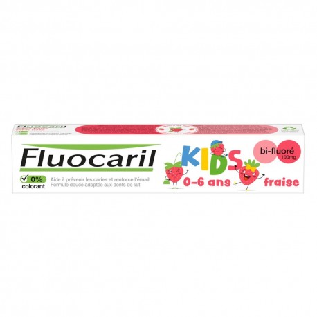 Fluocaril Kids Dentifrice Bi-Fluoré 0-6 Ans 100mg Fraise 50 ml 8720181490866