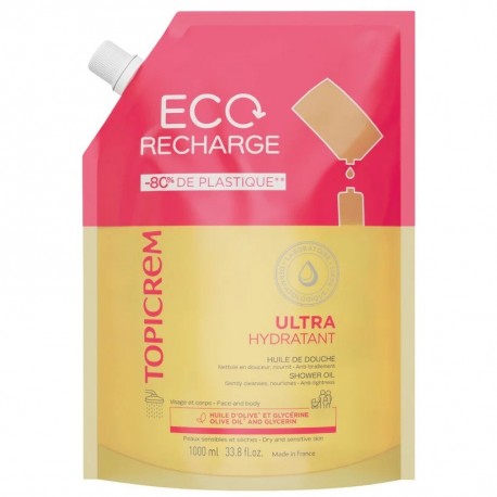 Topicrem Ultra-Hydratant Huile de Douche Eco-Recharge 1000 ml 3700281705515