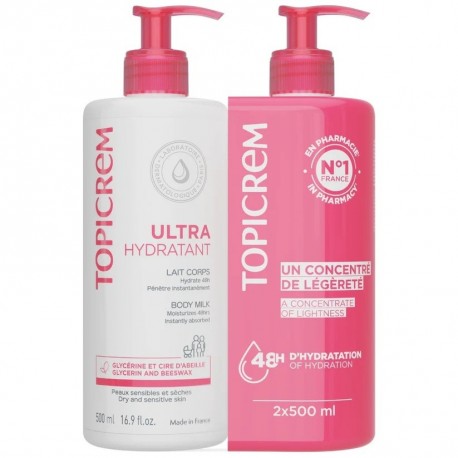 Topicrem Ultra-Hydratant Lait Corps 2 x 500 ml 3700281702293