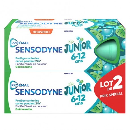 Sensodyne Pro-Émail Dentifrice Junior 6-12 ans Menthe Douce 2 x 50 ml 3094905559029