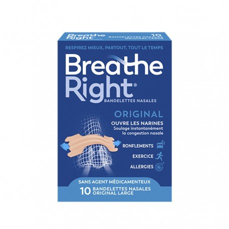 Breathe Right Bandelettes Nasales Original Taille Large x 10 0810071800580