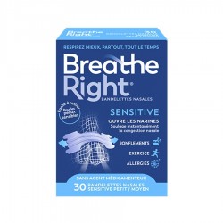 Breathe Right Sensitive Nasal Strips Small Medium Size x 30