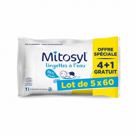 Mitosyl Water Wipes 5 x 60 Wipes 3615840000423