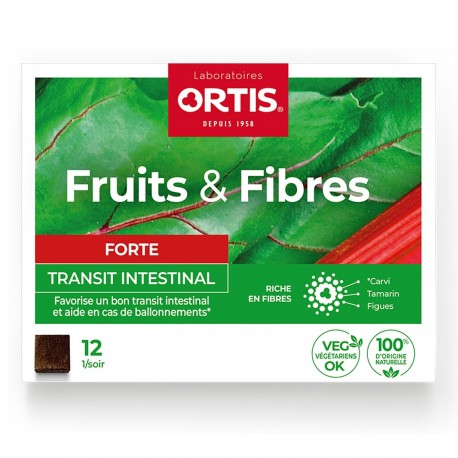 Ortis Fruits & Fibres Forte Intestinal Transit 12 Cubes 5411386895053