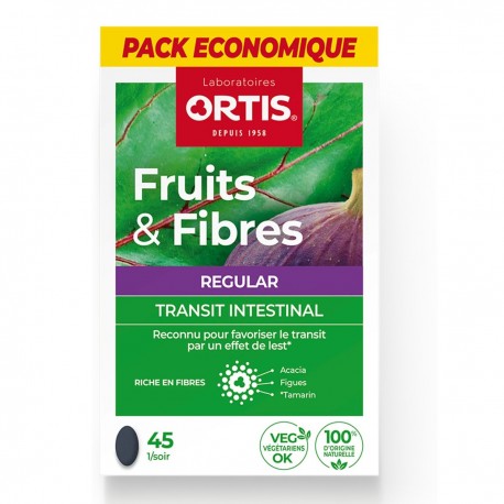 Ortis Fruits & Fibres Regular Transit Intestinal 45 Comprimés 5411386889335